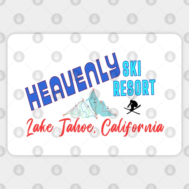 Heavenly Ski Resort, Lake Tahoe U.S.A. Gift Ideas For The Ski Enthusiast. Sticker by Papilio Art